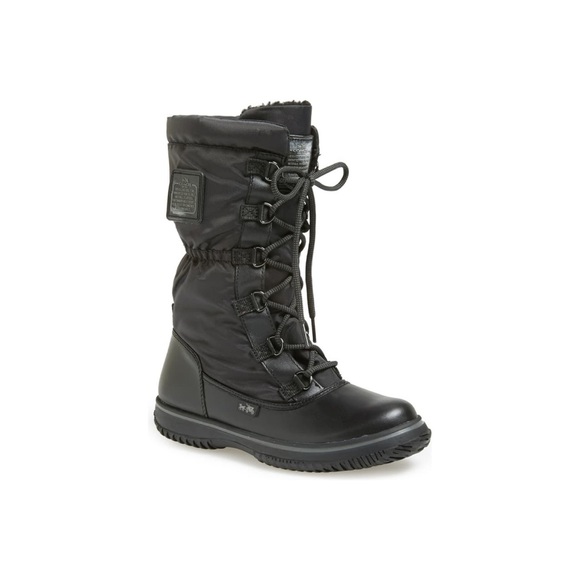 COACH SAGE SZ 8B BLACK NYLON/LEATHER WATERPROOF LINED COLD WEATHER BOOTS, SNOW - Picture 9 of 9